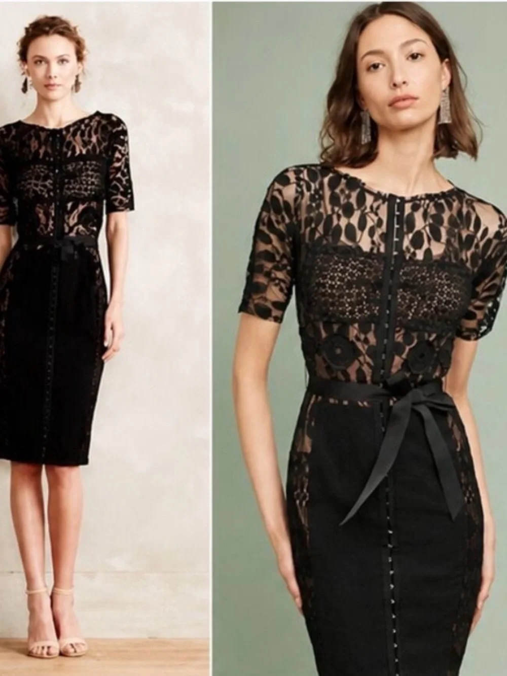 Anthropologie by Byron Lars Carassima Black Lace Midi Dress - Picture 2 of 7
